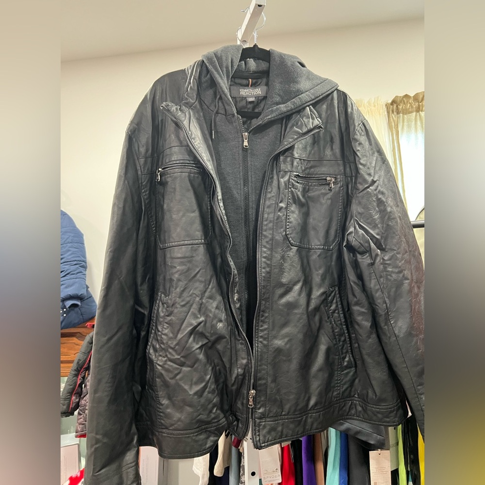 Kenneth Cole Reaction Black Military Jacket